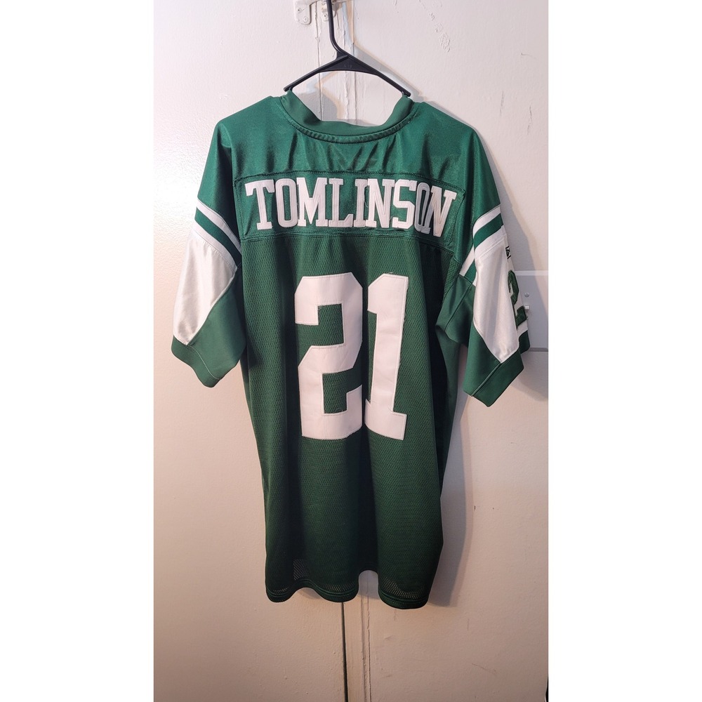 Reebok NFL New York Jets LaDainian Tomlinson 21 Jersey Green 50th Patch Sz 54 - Picture 4 of 5